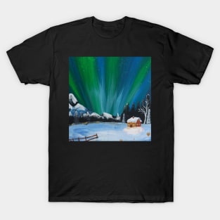 The colours of winter - aurora borealis T-Shirt